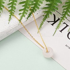 Колье Rondelle с натуральным розовым кварцем NJEW-JN03237-02