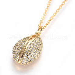 Collana con pendente in ottone con zirconia cubica&nbsp;NJEW-JN02313