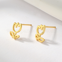 Элегантные женские серьги-гвоздики с серебряным цветком розы IO8237-1