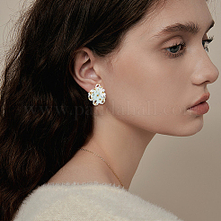 8 шт. 2 стиля латунных сережек-клипс KK-BBC0019-56