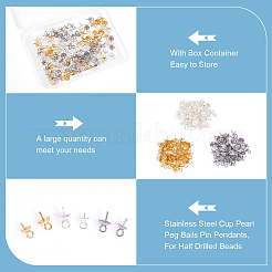 120 шт. 6 стиля 201 и 304 нержавеющая сталь чашечка жемчужные штифты кулоны булавки STAS-UN0043-45
