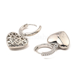 Серьги-кольца из латуни с цирконием EJEW-G362-02P