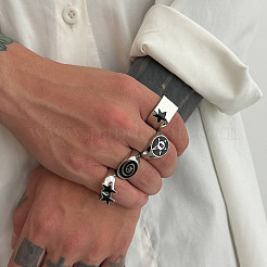 Наборы колец-манжет из сплава и эмали для мужчин FS-WGC47FE-01