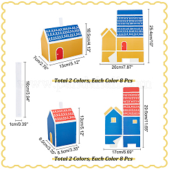32 шт. 4 стиля картонных подарочных коробок в форме домика CON-NB0002-23