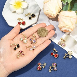 12шт 6 цвета подвески из сплава со стразами&nbsp;FIND-YW0011-04