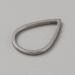 304ステンレススチールリンクリング  ステンレス鋼色  ティアドロップ  16x11x1mm  内径：14x9mm&nbsp;STAS-WH0066-01G-A