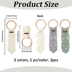 3шт. вешалка для полотенец из хлопчатобумажной нити 3 цветов AJEW-GF0011-75