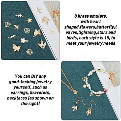 80шт 8 стильные латунные подвески KK-FH0002-12