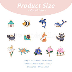 Подвески из сплава с покрытием в 52 стилях&nbsp;ENAM-CD0001-21-RS