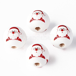 Расписные бусы из натурального дерева WOOD-N006-188