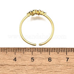 Манжеты из латуни с микро паве кубический цирконий для женщин&nbsp;RJEW-H247-32G