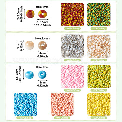 45 г двухцветных непрозрачных стеклянных бусин&nbsp;SEED-TA0001-22