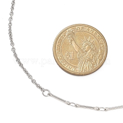 Женские ожерелья из латунной звеньевой цепи и троса из нержавеющей стали 304&nbsp;NJEW-JN05547-02