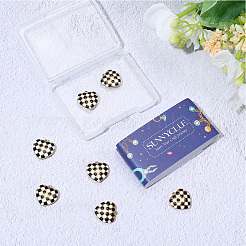 304ステンレススチールエナメルペンダント10個  18KGP本金メッキ  ハートチャーム  ホワイト  15.5x15.5x4.5mm  穴：1.2mm&nbsp;STAS-SC0021-20