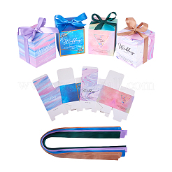 40 набор из 4-х цветных квадратных коробок для конфет из бумаги&nbsp;CON-MB0001-17