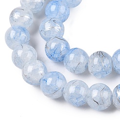 Perles de verre craquelé drawbench brins&nbsp;GLAA-N006-8mm-04