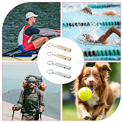 6шт 2 цвета двойной трубчатый свисток сплав высокочастотный высоко децибел брелок&nbsp;KEYC-DC0001-19