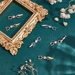 6 шт. 3-цветные латунные прозрачные кубические циркониевые застежки-раскладушки FIND-HY0004-04