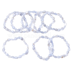 Натуральный голубой кружевной агат бисером стрейч браслеты BJEW-F414-02B-12