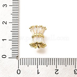 Стойка гальванопокрытие колонна латунь микропаве прозрачные кубические циркониевые бусины&nbsp;KK-Q040-12G-04