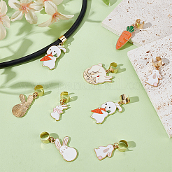 12 шт. 6 стиля кролик сплав эмалированный стетоскоп подвеска украшения HJEW-OC00053