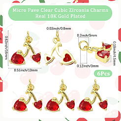 6 шт. Латунные подвески с микропаве&nbsp;KK-SC0006-90