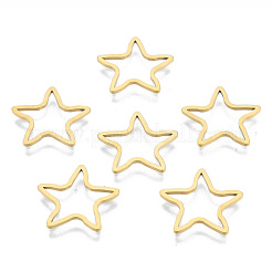 201 ステンレススチールリンクリング  スター  ゴールドカラー  16x16.5x1mm  内径：9x9.5mm&nbsp;STAS-N090-T19-2