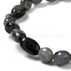 Bracciali elasticizzati con perline in pietra naturale occhio di falco/occhio d'aquila&nbsp;BJEW-F414-02A-15