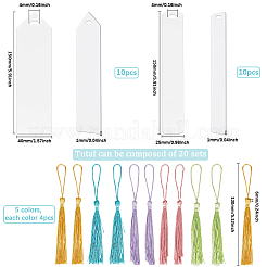 Наборы для самостоятельного изготовления закладок. с прозрачными акриловыми и полиэстеровыми кисточками&nbsp;DIY-SP0001-92E