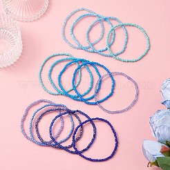 14шт. стеклянные бусины эластичные браслеты для женщин&nbsp;BJEW-MZ00266