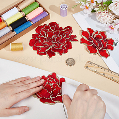 3 pièce 3 styles de tissu de broderie informatisé en polyester à motifs floraux à coudre sur des appliques&nbsp;PATC-BC0001-16