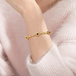 Schieberarmband aus Zirkonia mit Pferdeauge&nbsp;BJEW-SZ0002-08A