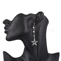 Серьги-гвоздики из сплава в тибетском стиле с кисточками EJEW-TA00679