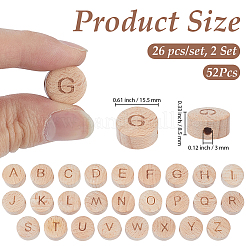 52 Stück 26 Stile Buchenholzperlen&nbsp;WOOD-PA0001-60