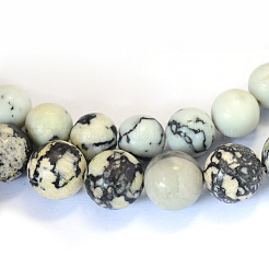 Бусы из синтетической желтой бирюзы (яшмы) круглого сечения X-G-E334-8mm-02