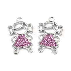 Подвески из латуни с микро паве камелии и кубическим цирконием KK-E068-VF257