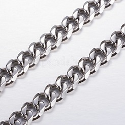 変色しにくい304ステンレススチールネックレス  カーブチェーンネックレス  多面カット  ステンレス鋼色  30.98インチ（78.7cm）&nbsp;NJEW-D281-23P