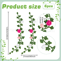 6 шт. искусственный цветок из ПВХ-ротанга&nbsp;DIY-PH0033-59