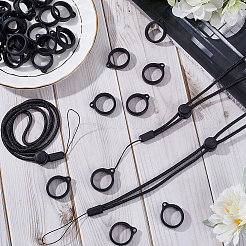 36 Silikonring mit 6 Polyester-Halsband-Lanyard zum Schutz vor Verlust des Anhängers.&nbsp;DIY-GF0008-08A