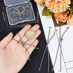 8шт 4 стиля регулируемый браслет из нержавеющей стали 304 изготовление STAS-BBC0004-65