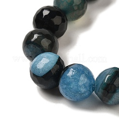 天然瑪瑙（染色・加熱）ビーズ連売り  多面カット  ラウンド  空色  10~10.5mm  穴：1mm  約38個/連  15.16~15.28''（38.5~38.8センチメートル）&nbsp;G-H066-B07-03