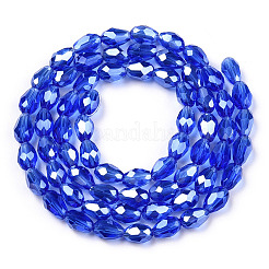 Стеклянные бусины с гальваническим покрытием &nbsp;EGLA-R008-6x4mm-8