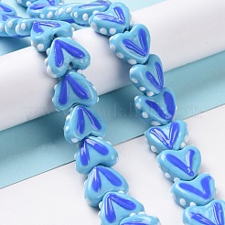 Сердце ручной работы лэмпворк бусы нити LAMP-G150-01E