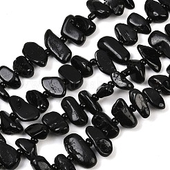 Натуральный черный турмалин бисер нитей&nbsp;G-K393-B06