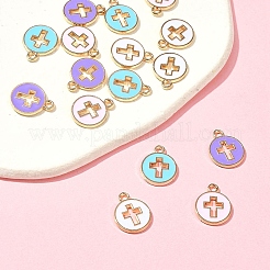 16шт 4 цвета светлые позолоченные подвески из сплава с эмалью&nbsp;ENAM-FS0001-85