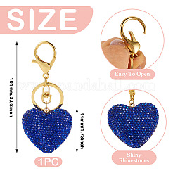 Handgemachte Polymer Clay Strass Herz Schlüsselanhänger&nbsp;KEYC-TAC00068-02