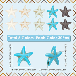 150шт 5 цвета синтетические бирюзовые бусины G-SC0003-16