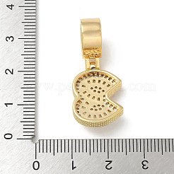 Europäische Anhänger aus Messing mit klarem Zirkonia&nbsp;KK-R003-01G-03