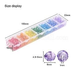 350шт 7 стиля краски для выпечки и стеклянные бусины из гальваники EGLA-YW0001-18