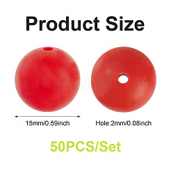 50шт пищевые экологически чистые силиконовые бусины&nbsp;SIL-TA0002-89C